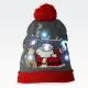 Kapa zimska z LED lučkami, božični motiv, UNI, 100% poliakril, sort.