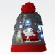 Kapa zimska z LED lučkami, božični motiv, UNI, 100% poliakril, sort.