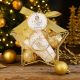Kopalni set FESTIVE EDITION, (50ml losjon za telo, 2x 40g kopalna kroglica, goba za umivanje), z vonjem Vanilla, v koviski košari v obliki zvezde