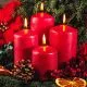 Sveče adventne, rdeče, 4/1, 5x7.5cm+5x9cm+5x12cm+5x15cm