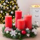 Sveče adventne, rdeče, dišeče, 4/1, 4x8cm+4x7.5cm+4x10cm+4x12cm