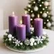 Sveče adventne, vijolične, dišeče, 4/1, 4x8cm+4x7.5cm+4x10cm+4x12cm