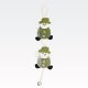 Dekoracija za vrata, božična, 2 figuri na vrvici s kraguljčkom, v zeleni barvi, poliester, 40cm, sort.
