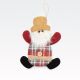 Obesek božični, figura, karirasta, poliester, 18x13cm, sort.