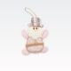 Obesek božični, figura v roza barvi, ter glitri, poliester, 9.5x14cm, sort.