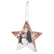 Obesek lesen, zvezda, z LED lučko, božični motiv, 16cm, sort.