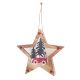 Obesek lesen, zvezda, z LED lučko, božični motiv, 16cm, sort.