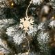 Obesek božični, snežinka, natur, MDF,7cm