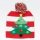 Kapa zimska s cofom, božični motiv, z LED lučkami, sort.