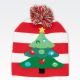Kapa zimska s cofom, božični motiv, z LED lučkami, sort.