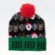 Kapa zimska s cofom, božični motiv, z LED lučkami, sort.