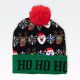 Kapa zimska s cofom, božični motiv, z LED lučkami, sort.