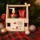 Set za nego rok HELLO WINTER, božični, (240ml tekoče milo za roke, 60ml krema za roke in nohte), z vonjem Frosted Cranberry, v leseni košari