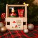 Set za nego rok HELLO WINTER, božični, (240ml tekoče milo za roke, 60ml krema za roke in nohte), z vonjem Frosted Cranberry, v leseni košari