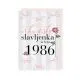 Voščilnica, rojstni dan, ženska, Vrhunska slavljenka iz leta 1986, sivo-bela, vrtnica