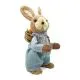 Zajec velikonočni v modri srajci, naravni material/blago, 32cm