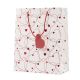 Vrečka darilna, 32x26x12cm, bela s srčki, sort.