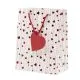 Vrečka darilna, 32x26x12cm, bela s srčki, sort.