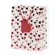 Vrečka darilna, 32x26x12cm, bela s srčki, sort.