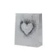 Vrečka darilna, 23x18x10cm, enobarvna, srček, sort.