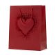 Vrečka darilna, 32x26x12cm, enobarvna, srček, sort.