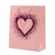 Vrečka darilna, 32x26x12cm, enobarvna, srček, sort.