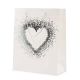 Vrečka darilna, 32x26x12cm, enobarvna, srček, sort.