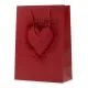 Vrečka darilna, 44x31x12cm, enobarvna, srček, sort.