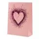 Vrečka darilna, 44x31x12cm, enobarvna, srček, sort.