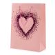 Vrečka darilna, 44x31x12cm, enobarvna, srček, sort.