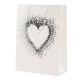 Vrečka darilna, 44x31x12cm, enobarvna, srček, sort.