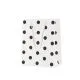 Vrečka darilna, 23x18x10cm, črno-bela s pikami, sort.