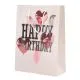 Vrečka darilna, 44x31x12cm, baloni, Happy Birthday to you, sort.