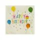 Serviete papirnate, svetlo rumene, Happy Birthday, baloni, 33x33cm, 20/1