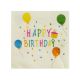 Serviete papirnate, svetlo rumene, Happy Birthday, baloni, 33x33cm, 20/1