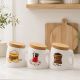 Set doz s pokrovi, porcelan, 3/1, na podstavku iz bambusa,13cm, 36x13.3x5.5cm