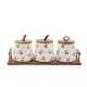 Set doz s pokrovi, porcelan, 3/1, na podstavku iz bambusa, 19.5cm, 34x11x6cm